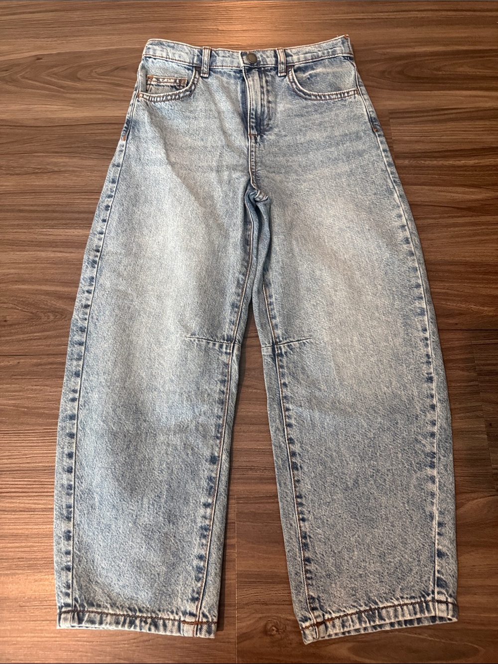 Cotton On Size 8 Light Blue Unisex Barrel a leg Denim Jeans NWT